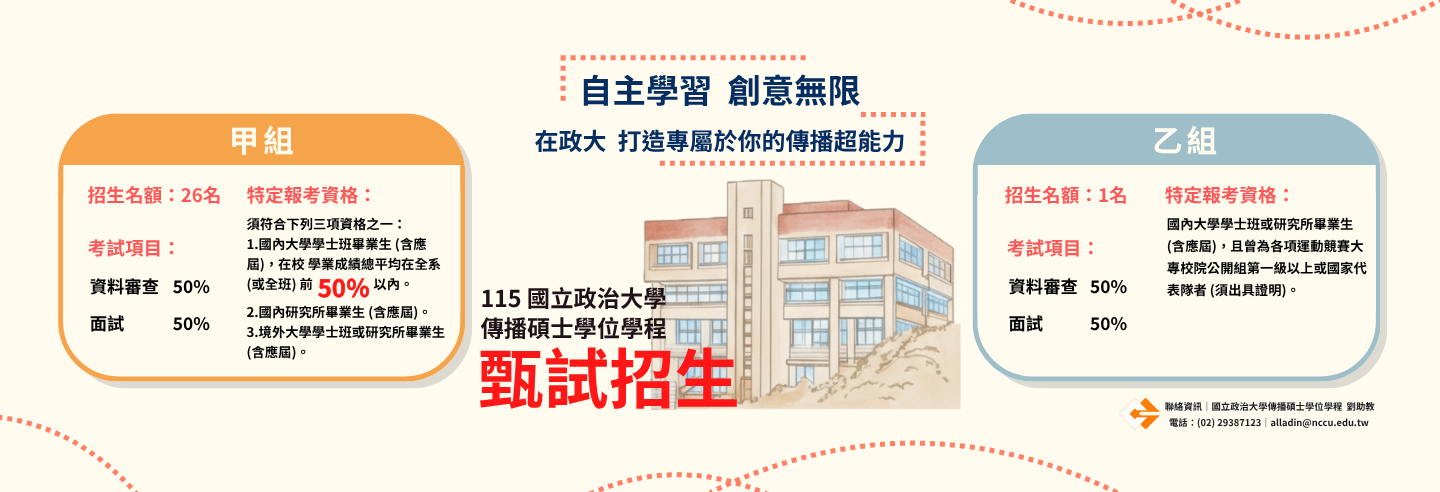 115傳播碩甄試入學